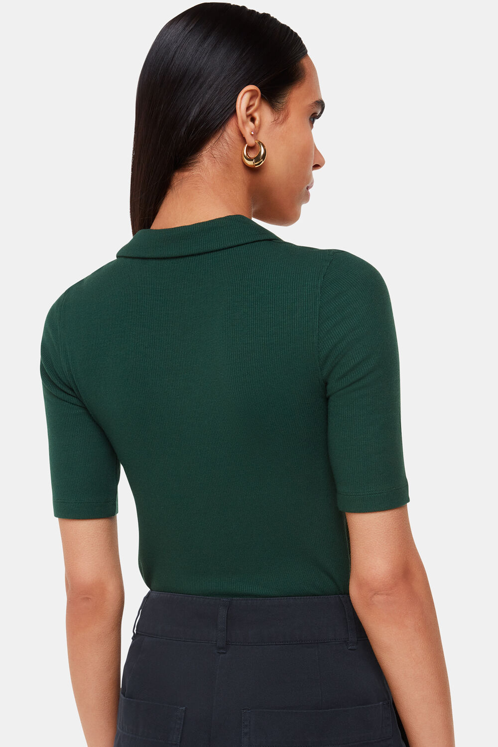 Lucie Ribbed Collar Polo