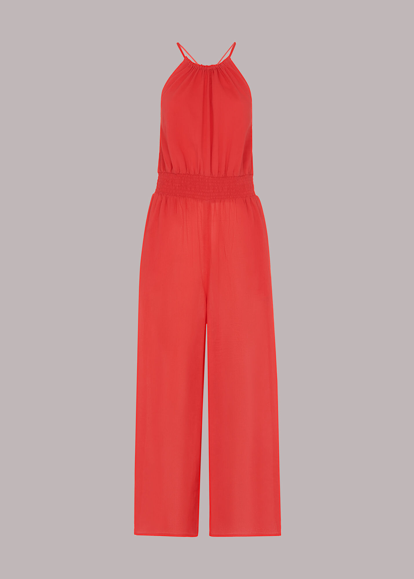 Red Jennifer Beach Jumpsuit WHISTLES