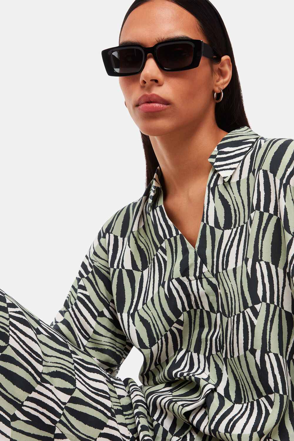 Multicolour Checkerboard Tiger Boxy Shirt