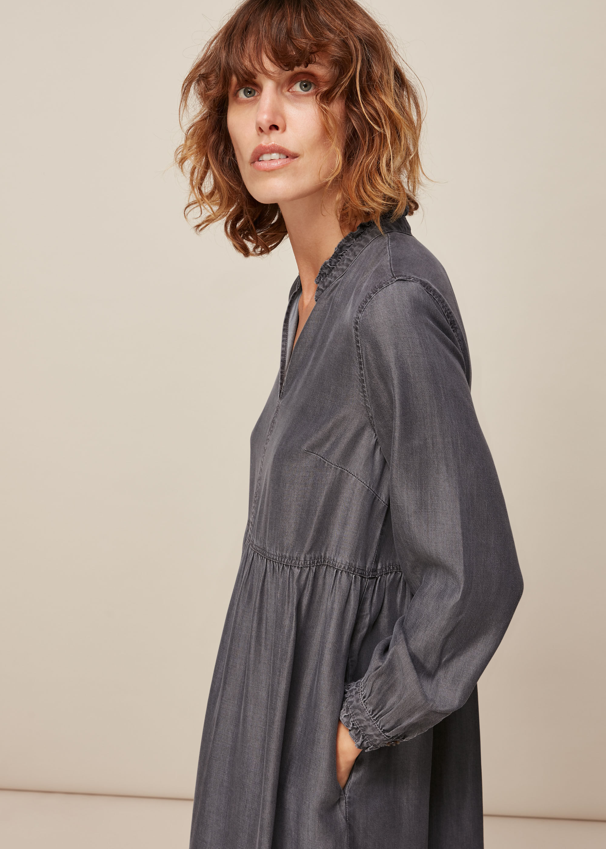 Whistles denim trapeze dress clearance