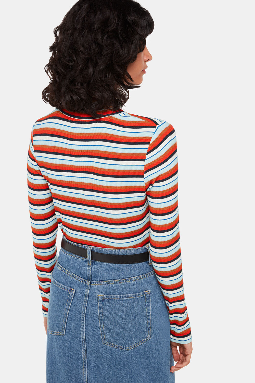Stripe Ribbed Crew