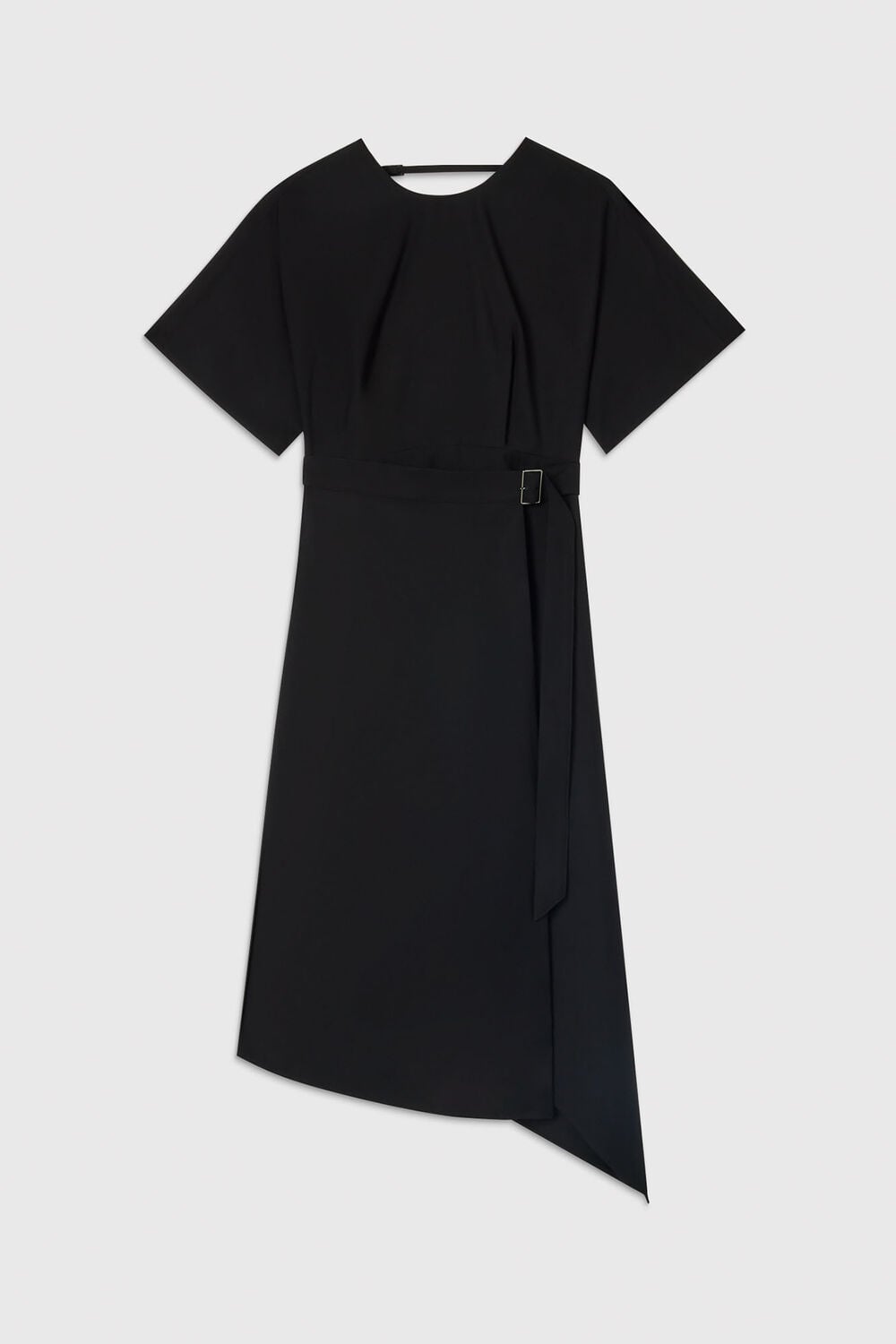 Black Asymmetric Open Back Dress