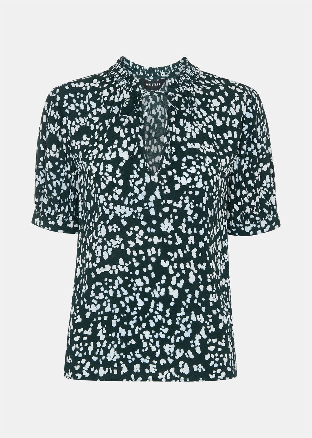 Animal Tie Neck Blouse