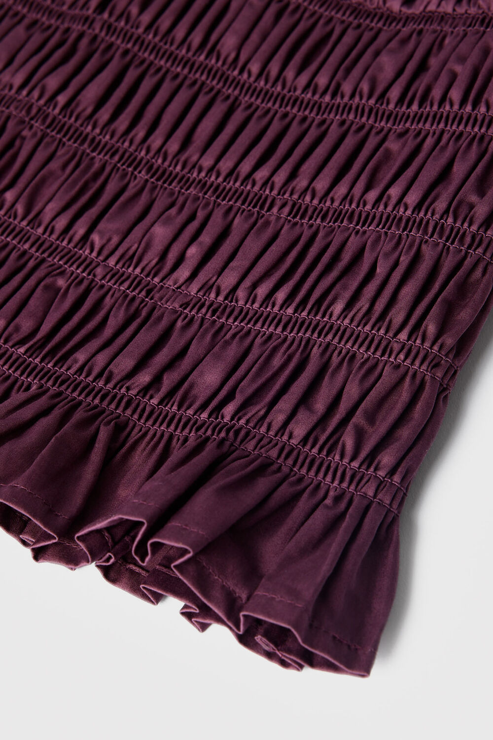 Plum Cotton Shirred Tank