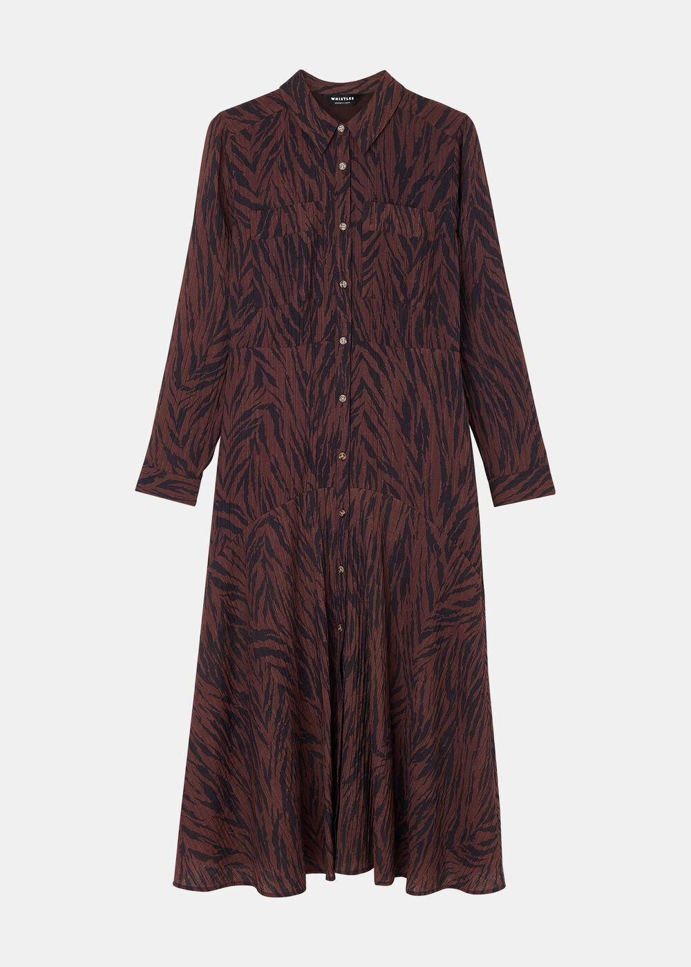 Zebra Collared Shirt Dress