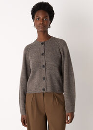 Wool Mix Crew Cardigan