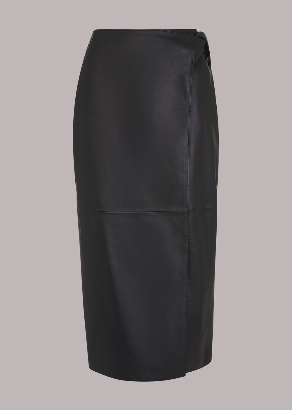 Tie Side Leather Skirt