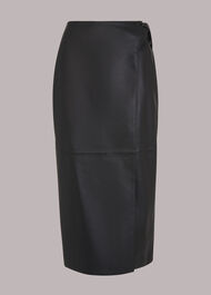 Tie Side Leather Skirt