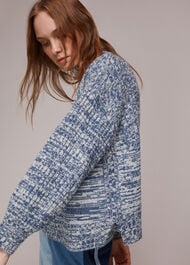 Zip Neck Rib Detail Sweater
