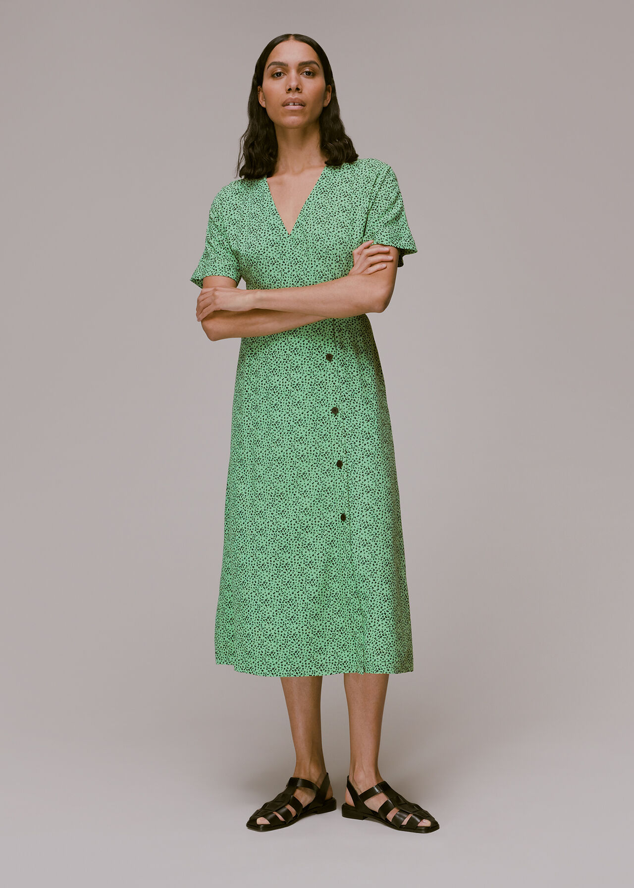 Green/Multi Ink Dress | WHISTLES