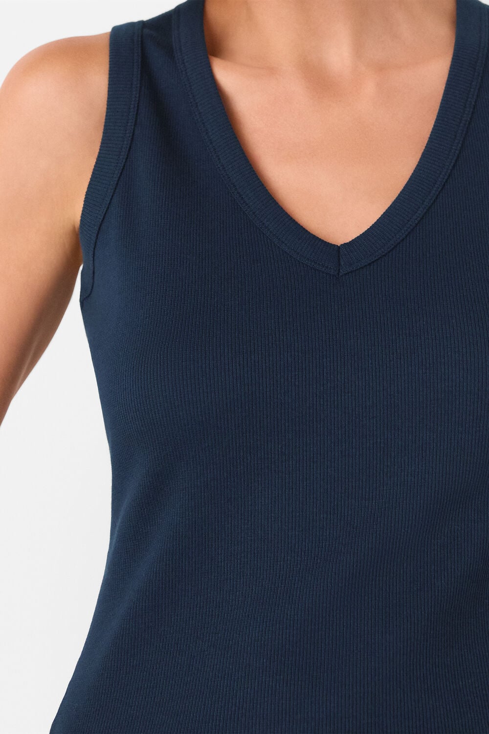 Navy Ellis V Neck Jersey Vest