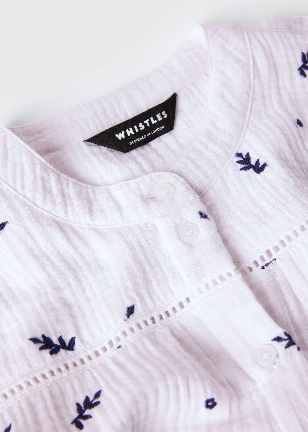 Embroidered Cotton Frill Top