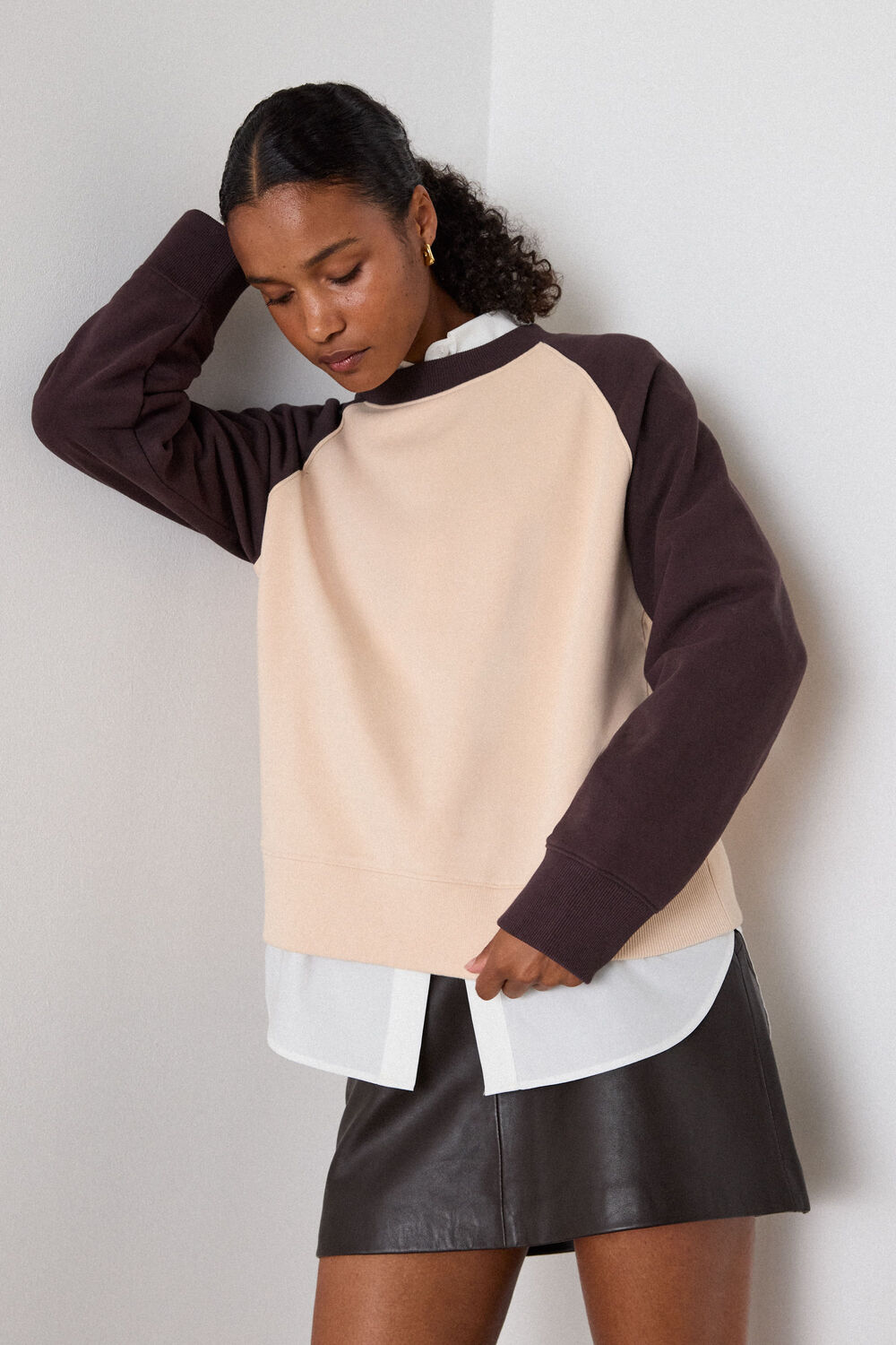 Contrast Sleeve Sweat