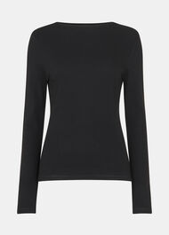High Neck Long Sleeve Rib Top