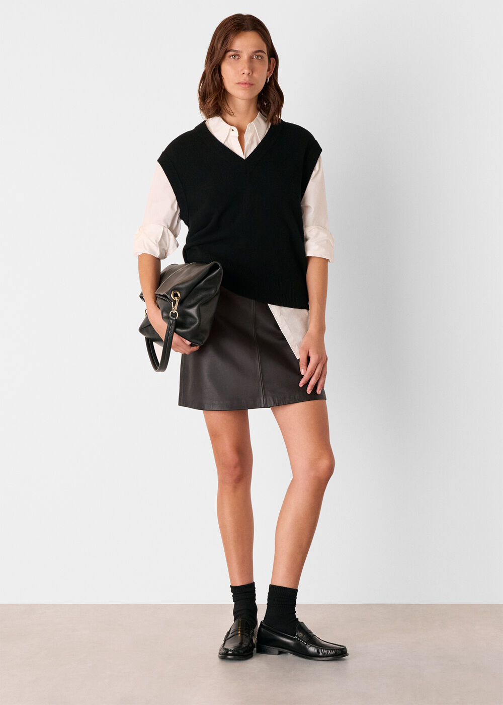 Leather A line Skirt