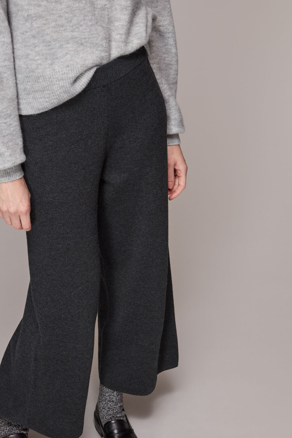 Knitted Wide Leg Marl Trouser