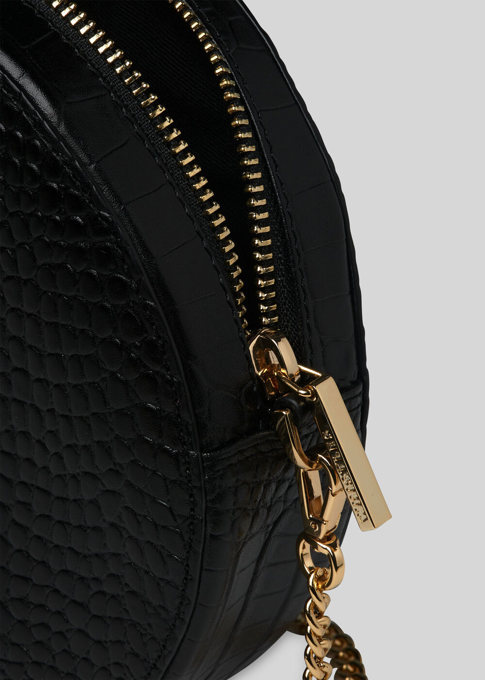 Brixton Circular Croc Bag Black