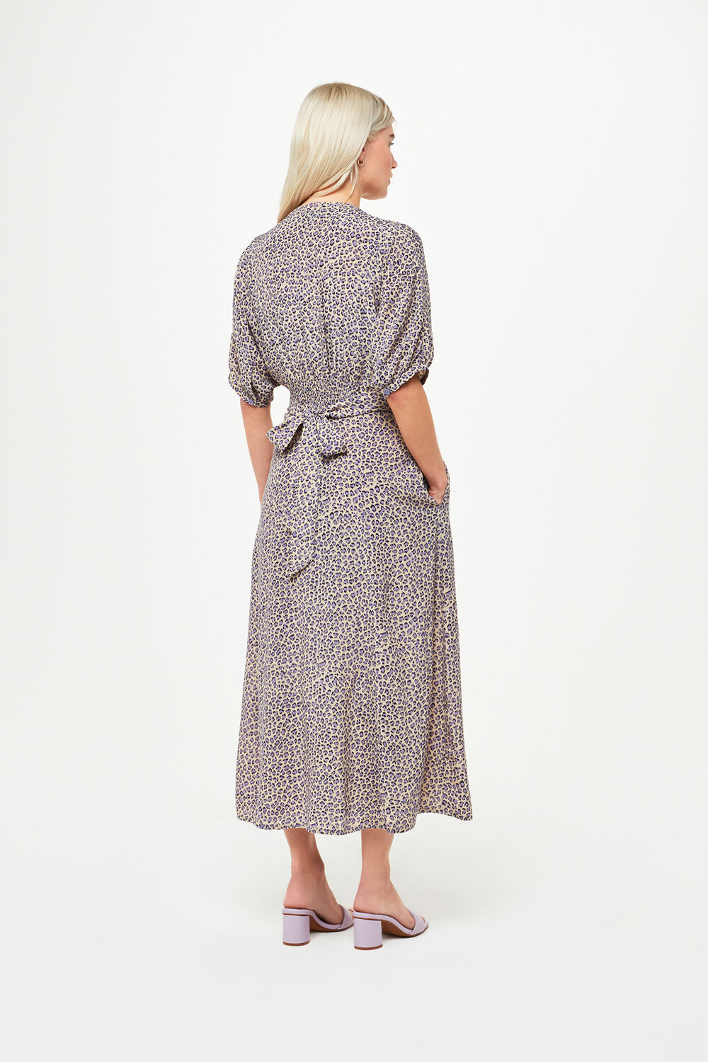 Petite Dashed Leopard Midi Dress