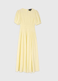 Petite Gathered Textured Midi Dress