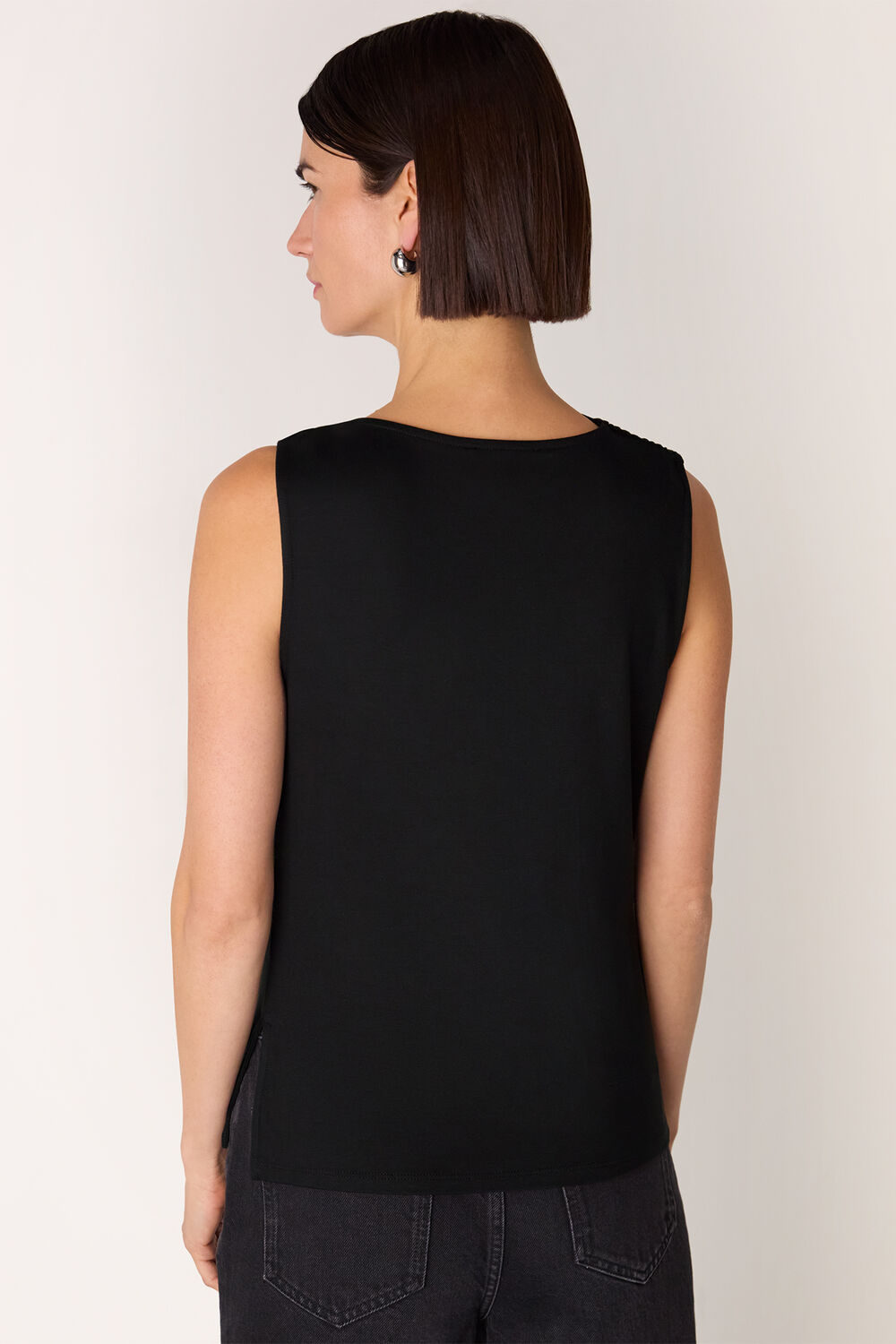 Black Ring Detail Sleeveless Top