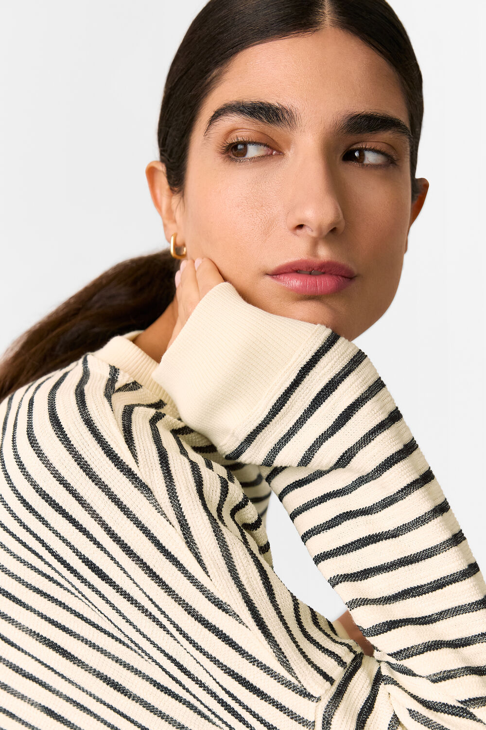 Textured Stripe Jersey Top