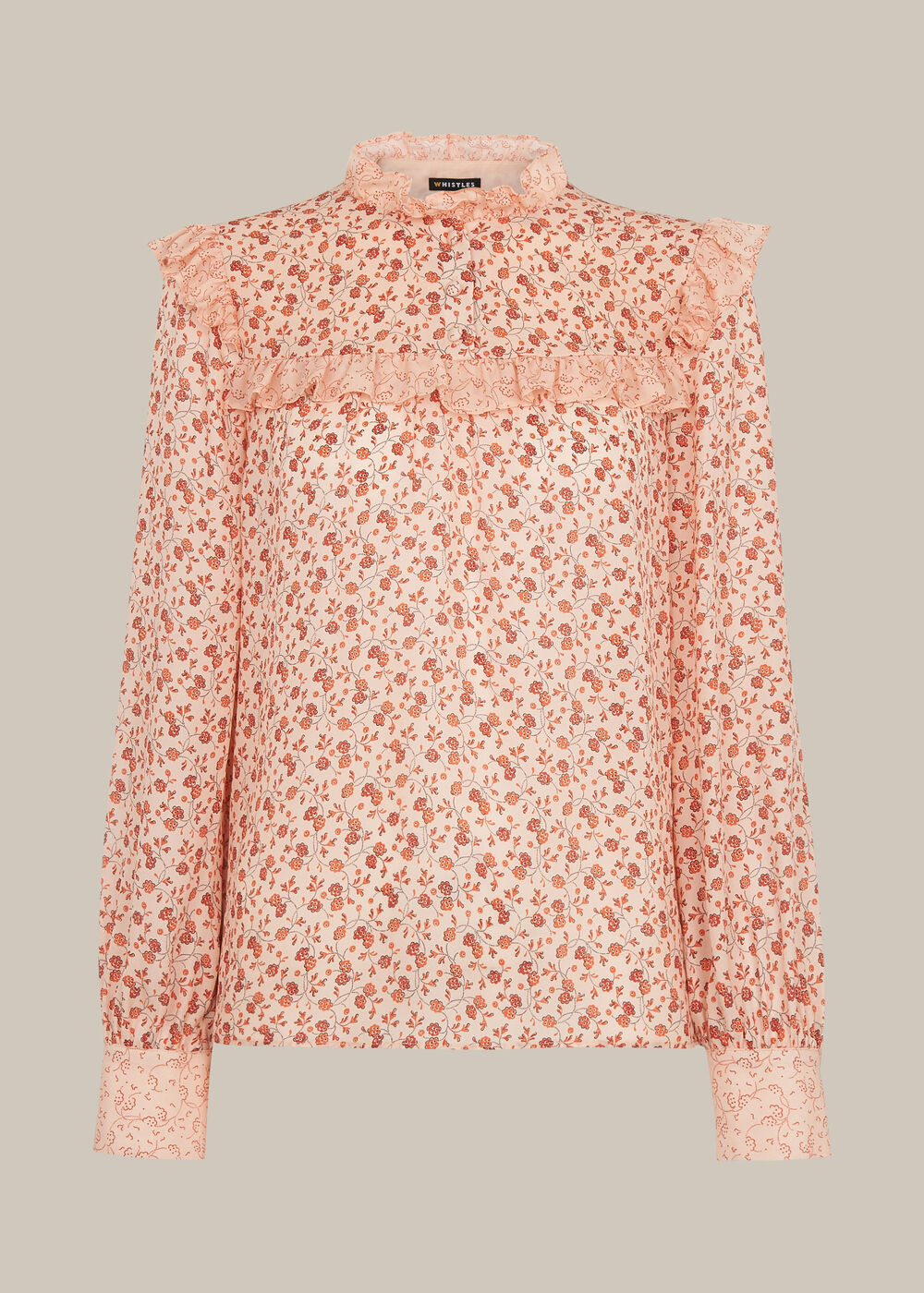 Flower Berry Print Silk Top Multicolour