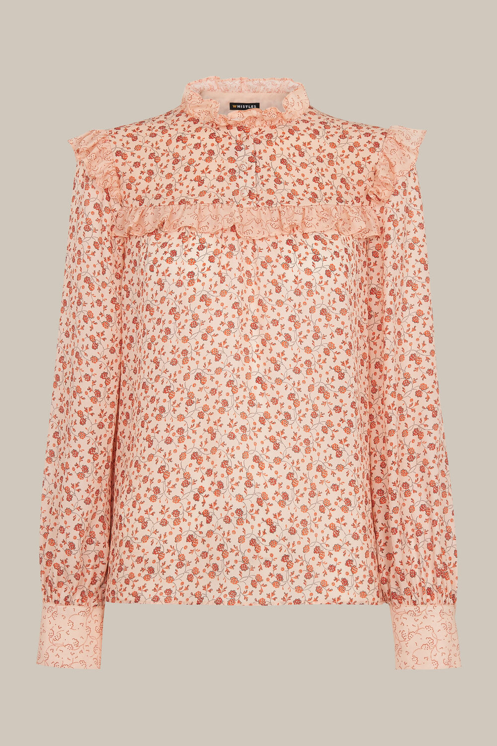 Flower Berry Print Silk Top Multicolour