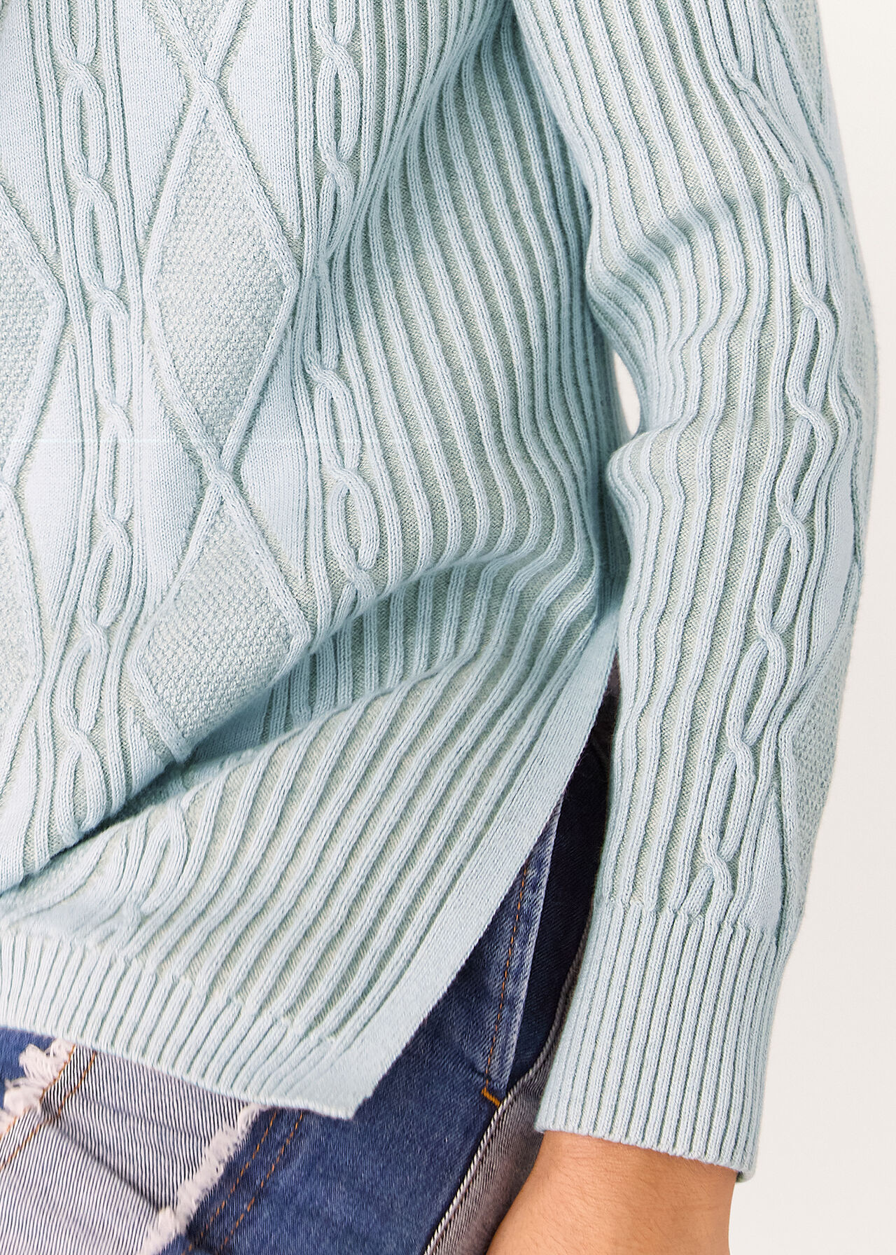 Aoife Fine Cable Roll Neck