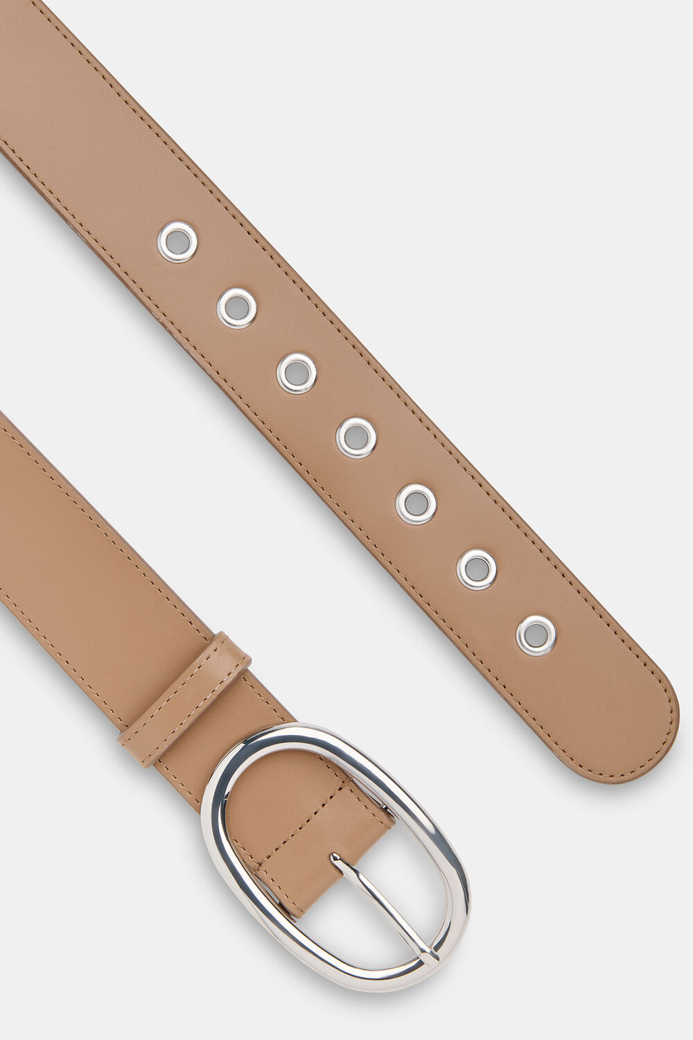 Taupe Eyelet Detail Belt