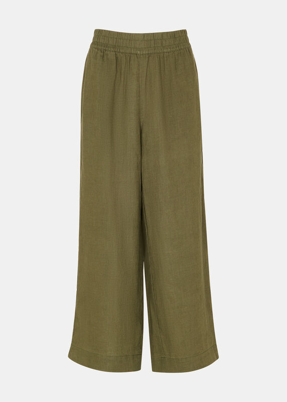 Khaki Linen Pocket Pants 