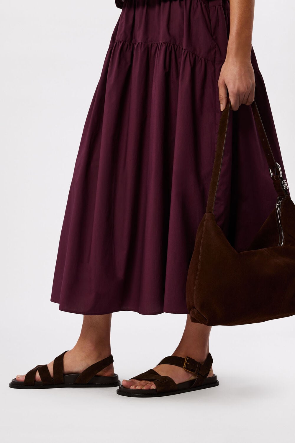 Chocolate Asymmetric Buckle Sandal