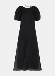 Organza Silk Puff Sleeve Dress