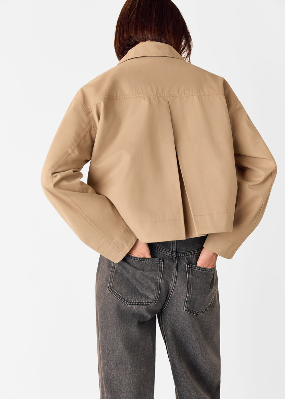 Short Cotton Trench Jacket
