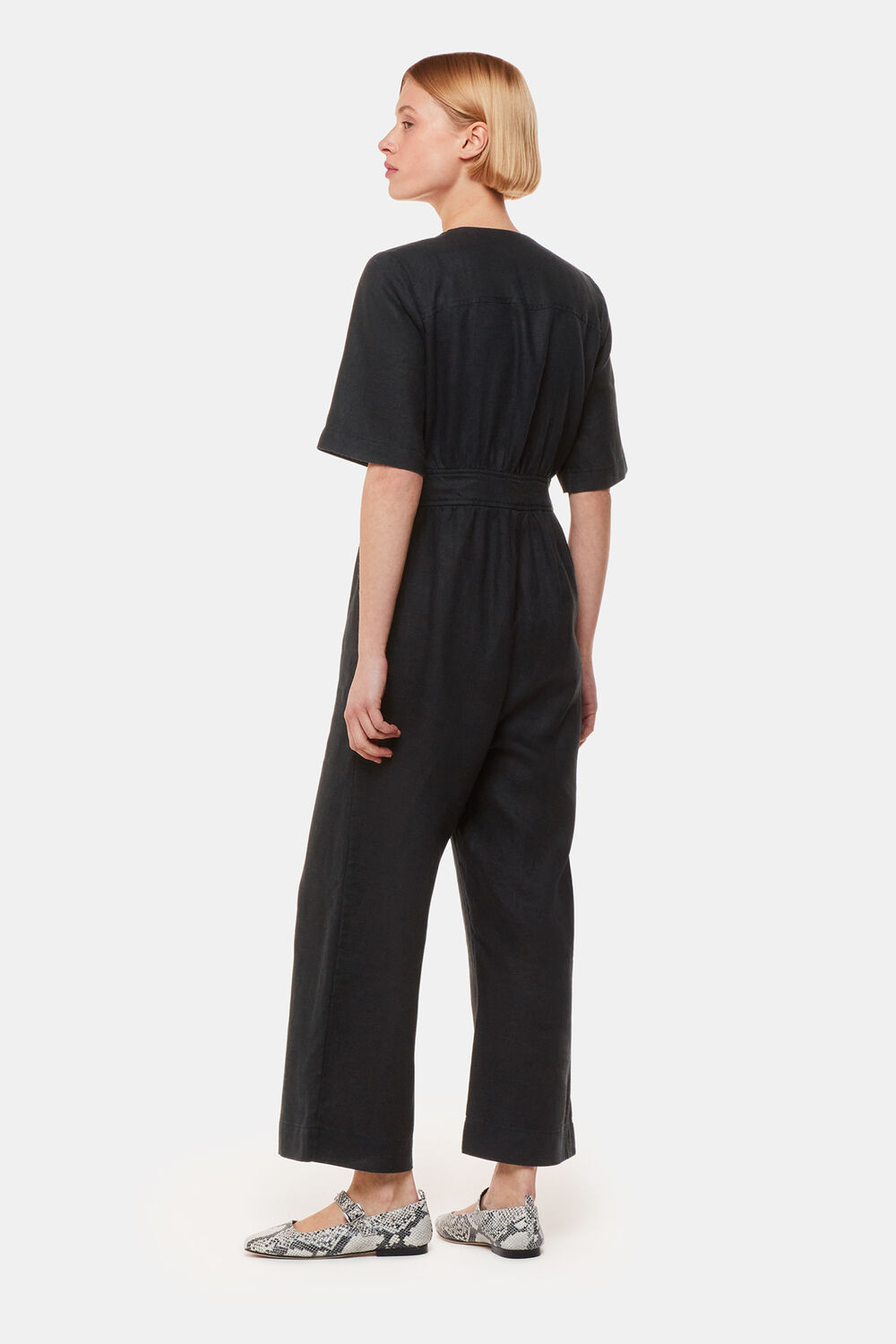 Black Cosima Linen Jumpsuit