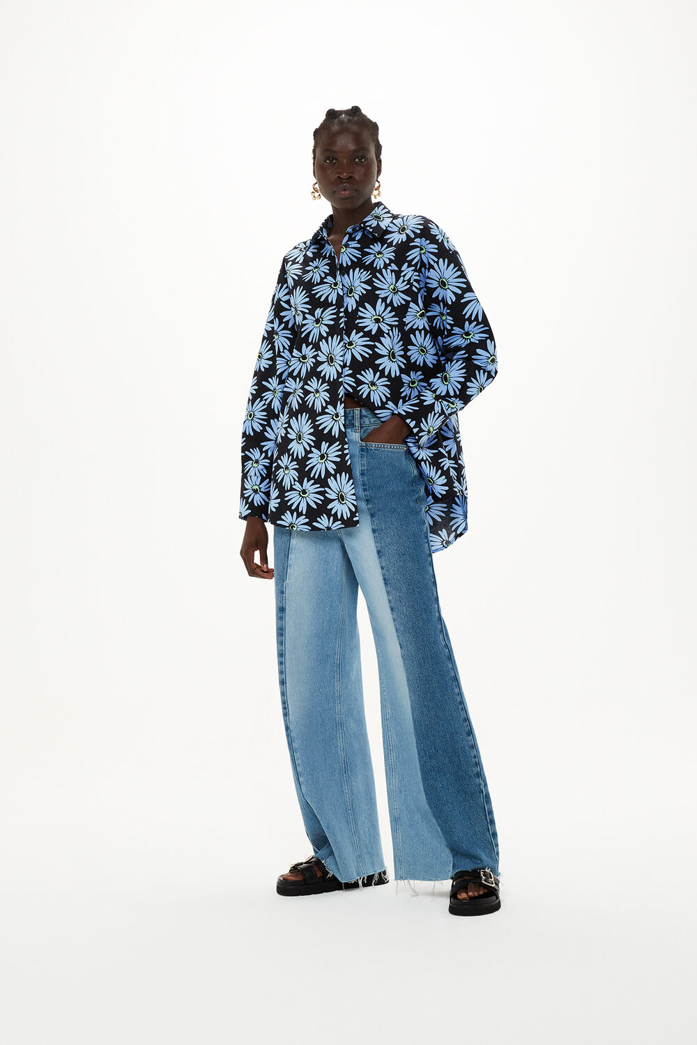 Daisy Print Oversized Shirt