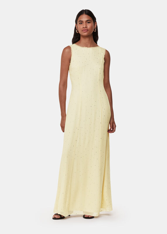 Yellow Sabine Diamante Dress