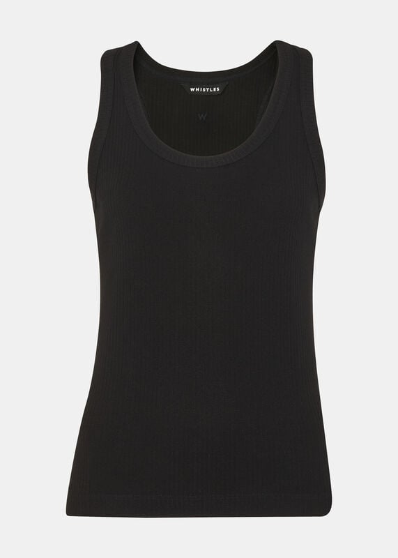 Black Ultimate Ribbed Scoop Vest