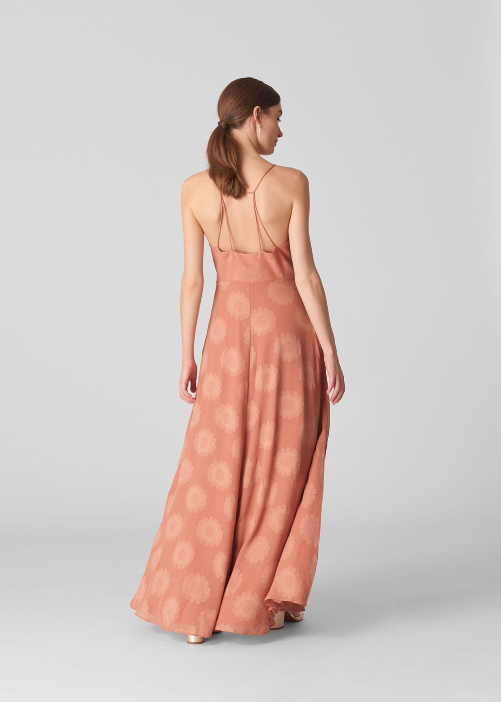 Noa Jacquard Maxi Dress Pale Pink