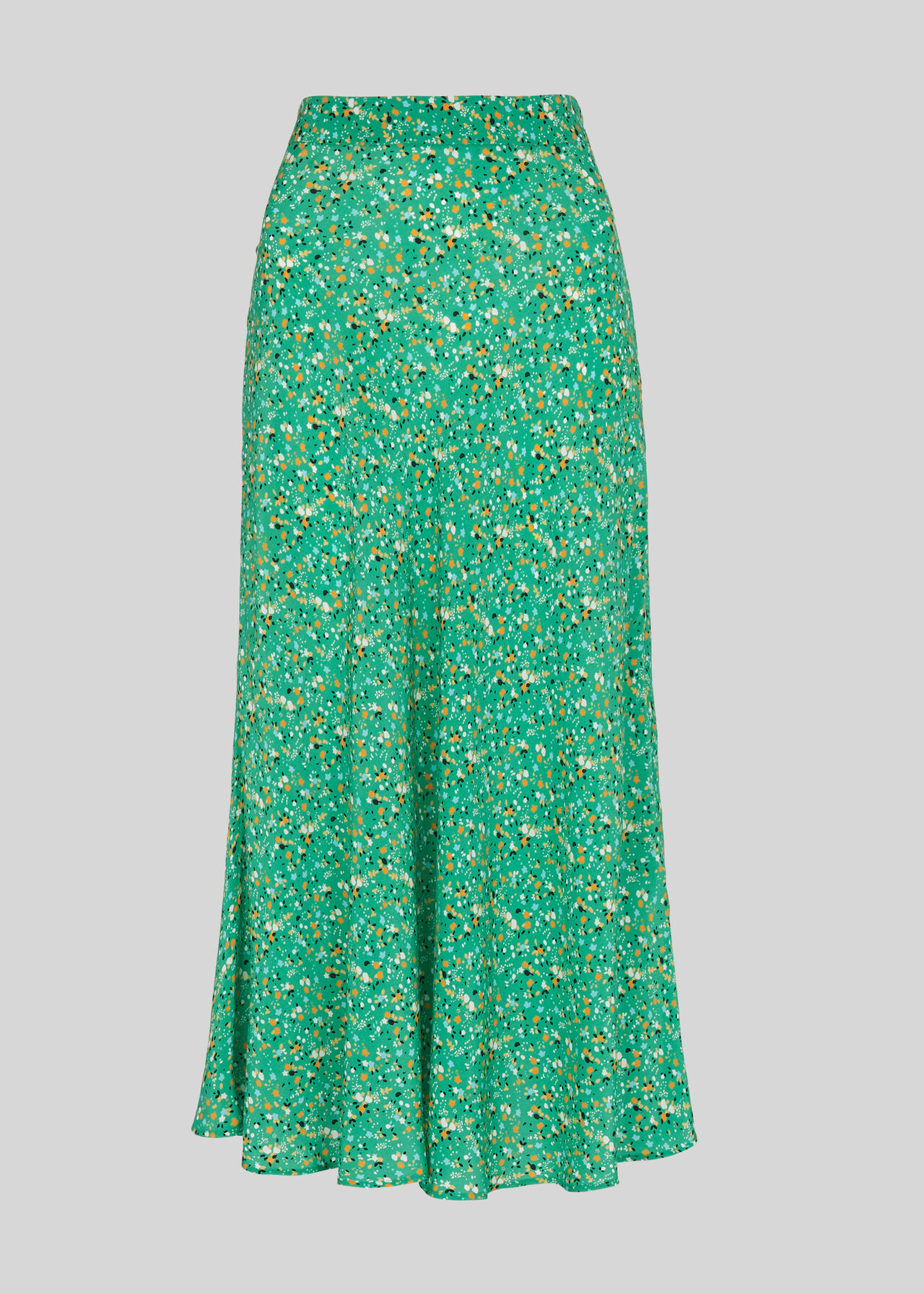 Green/Multi Ditsy Blossom Bias Cut Skirt | WHISTLES