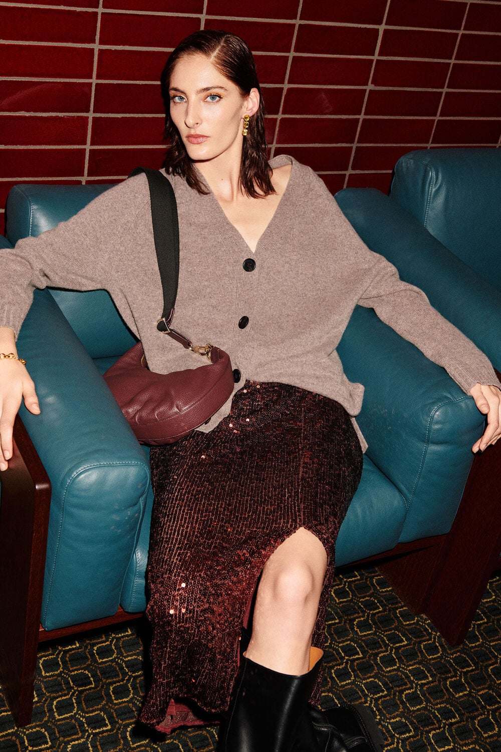 Sequin Column Skirt