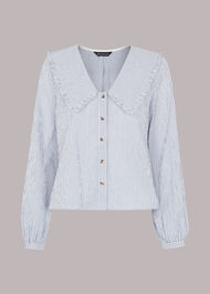 Oversized Collar Stripe Top