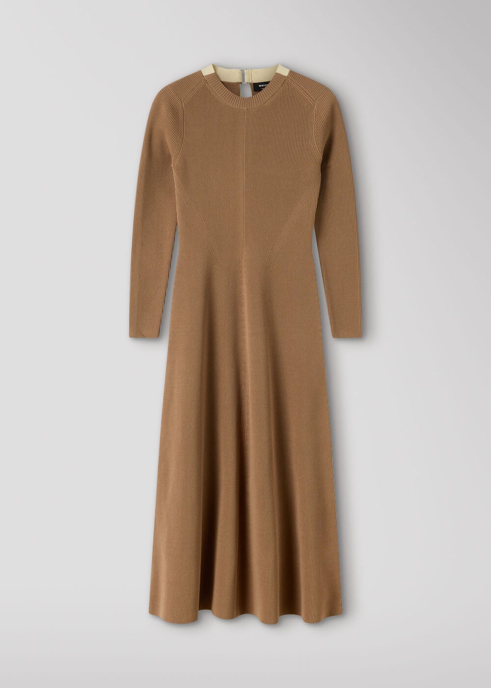 Camel Tie Back Rib Knit Dress
