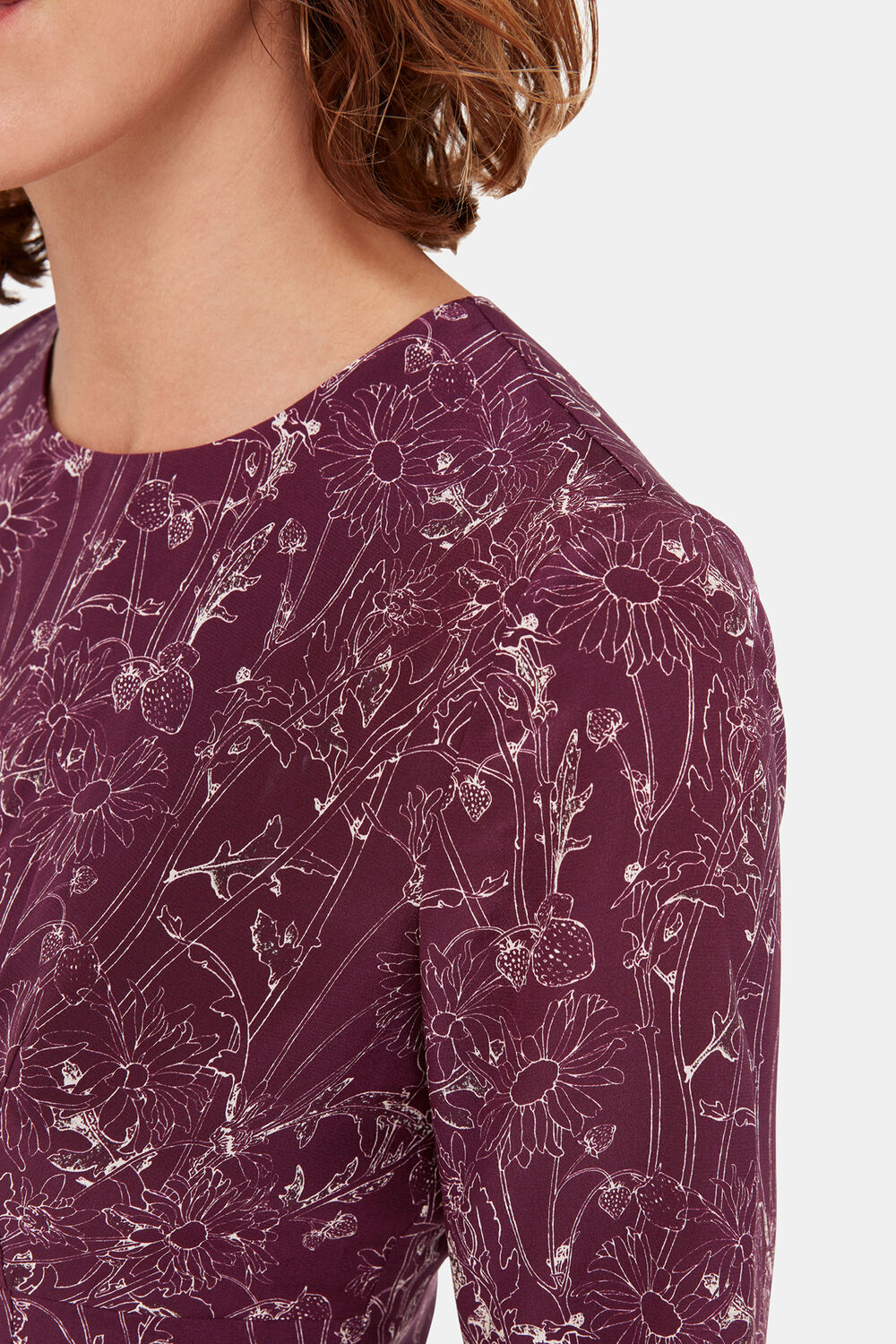 Strawberry Plant Silk Top