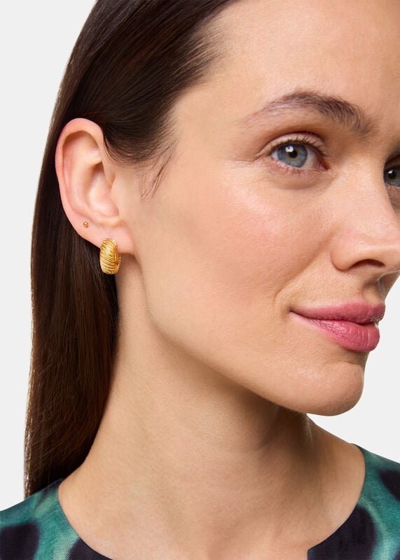 Gold Mini Textured Hoop Earring
