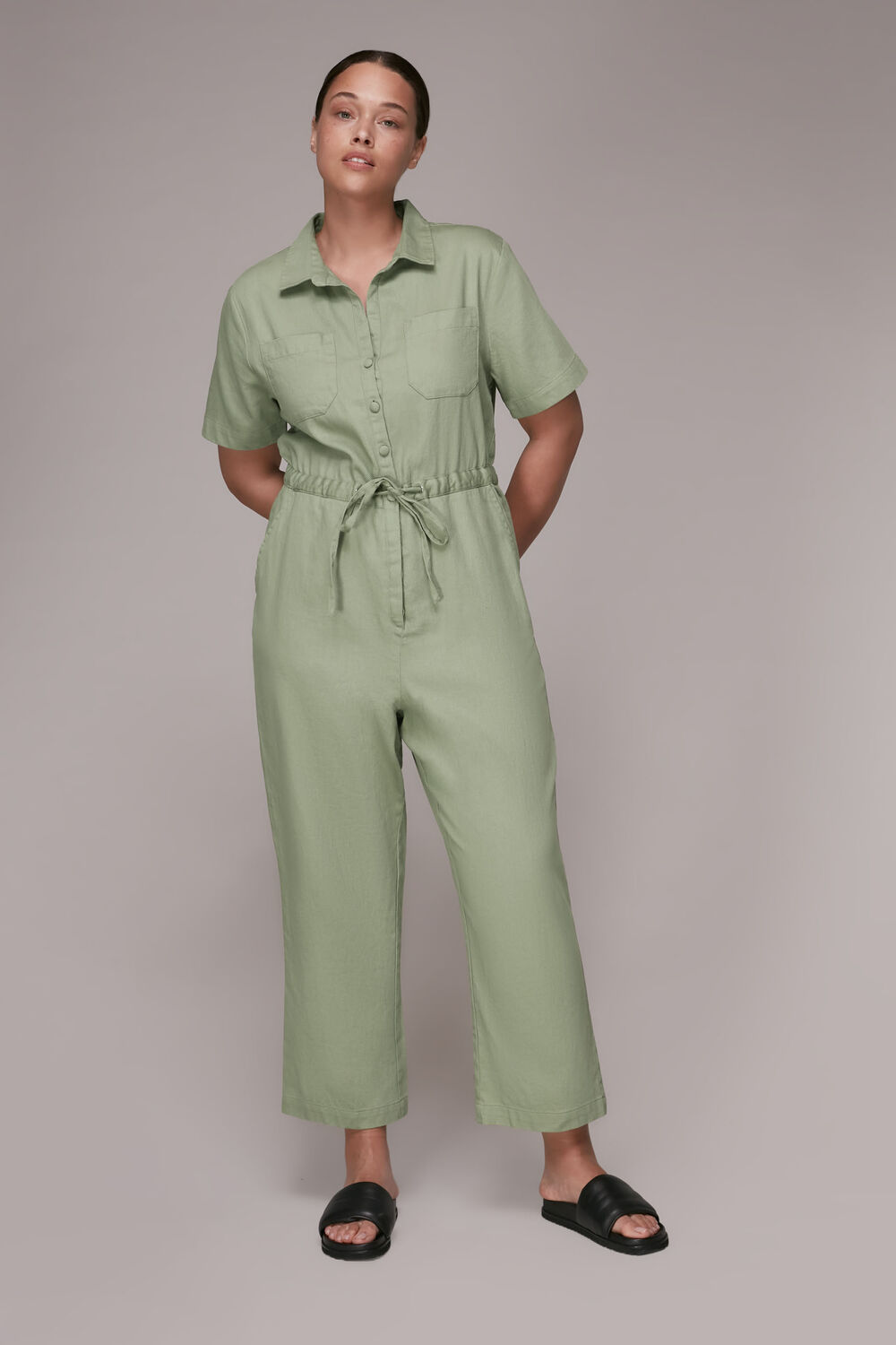 Sage Green Nova Tie Detail Jumpsuit