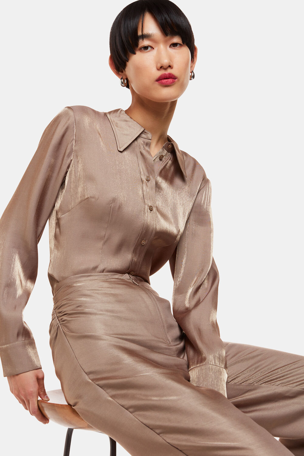 Pewter Tara Metallic Shirt