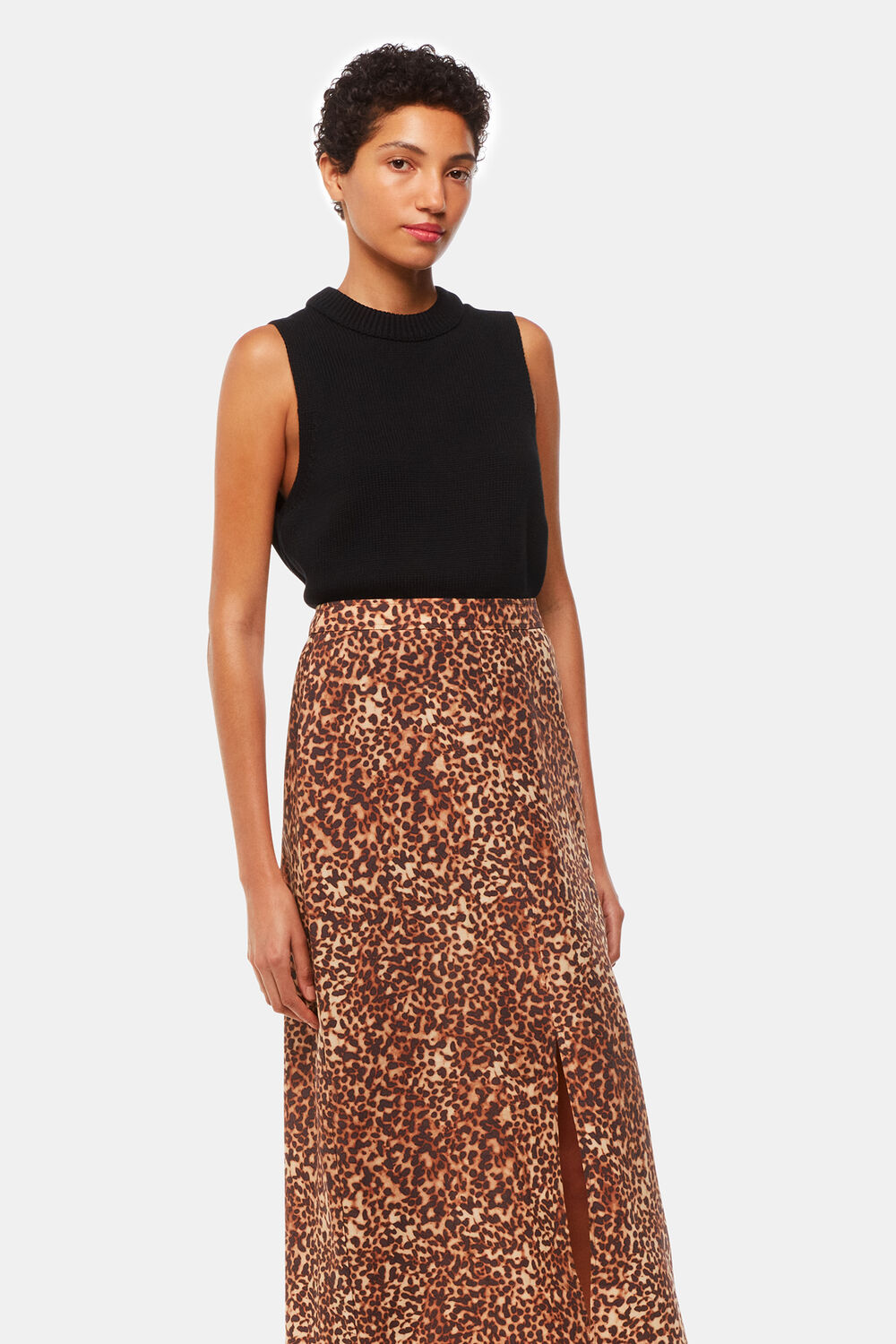Multicolour Marble Spot Front Split Skirt