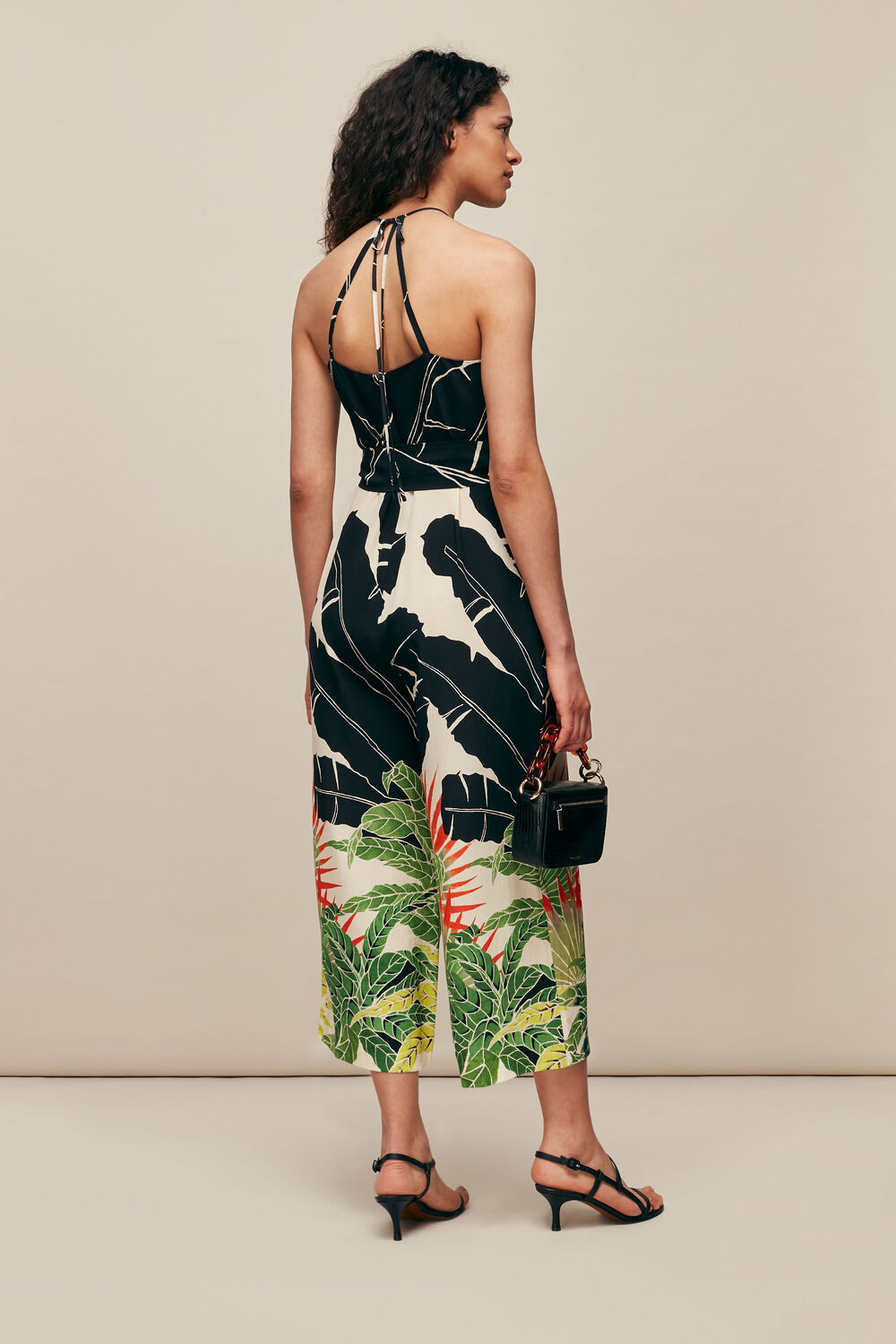 Jungle Leaves Silk Jumpsuit
