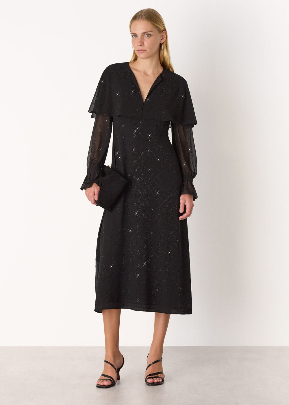 Hot Fix Cape Midi Dress