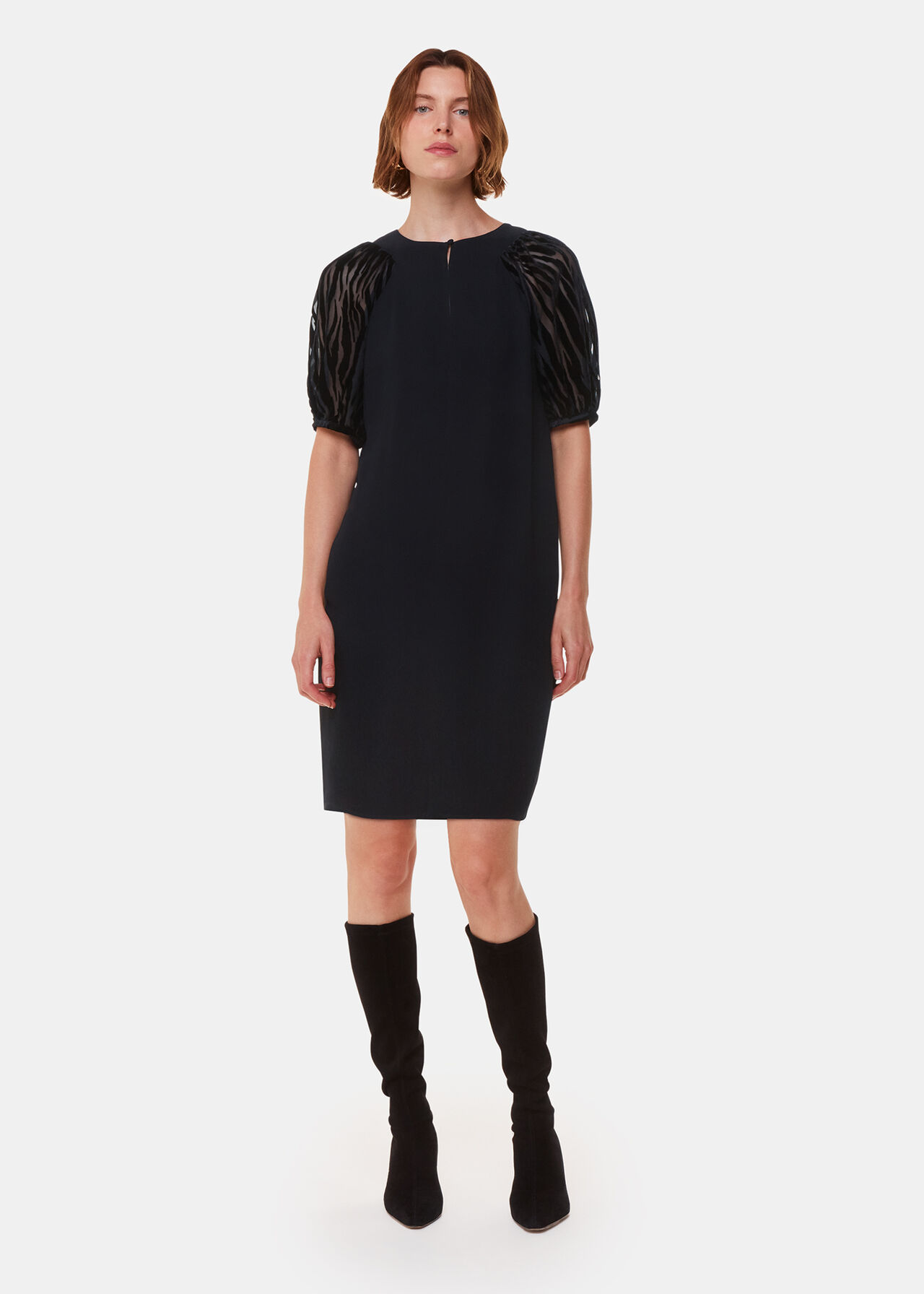 Lucy Zebra Velvet Sleeve Dress